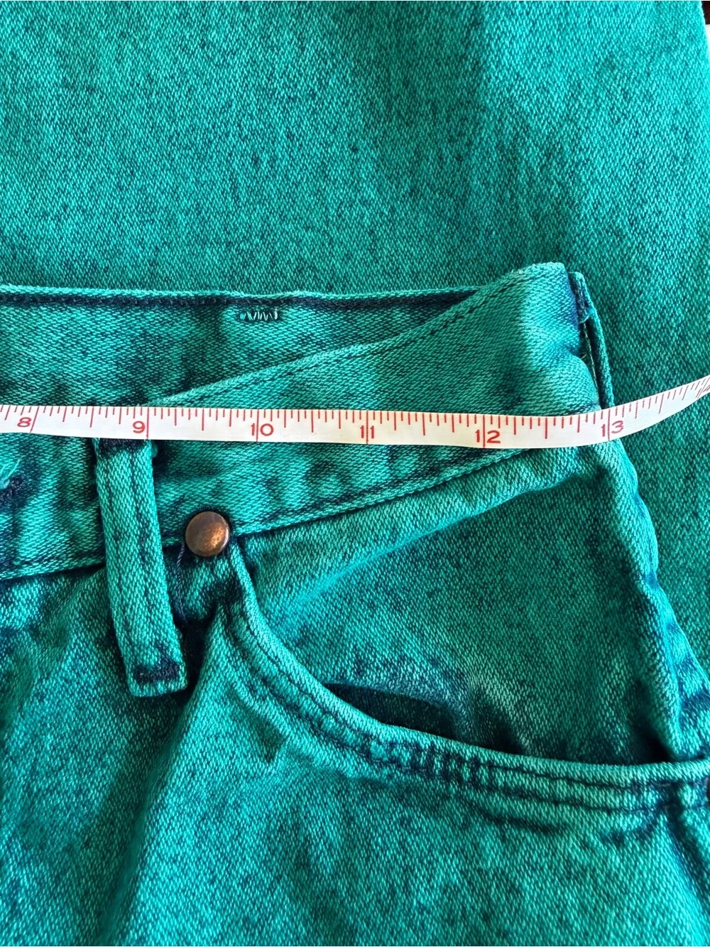 VTG 90s Wrangler Wedgie High Rise Cowgirl Jeans 14MWZ Teal Green Acid Wash 5x32 - Picture 7 of 8